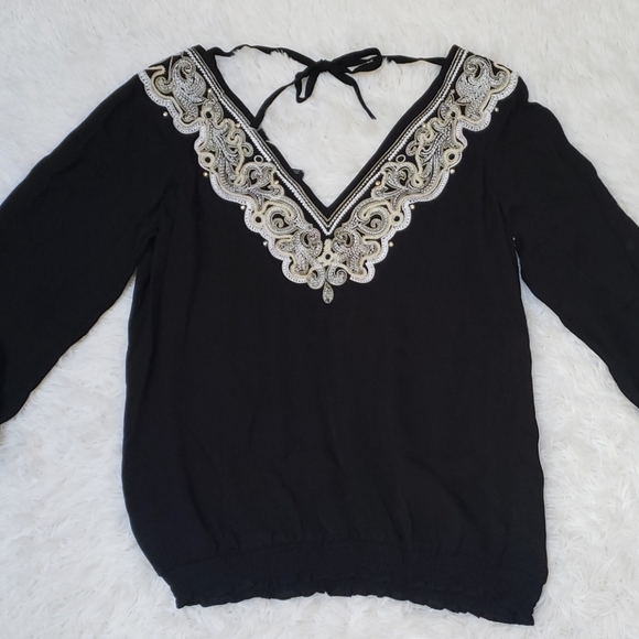 White House Black Market Silk Peasant blouse - Picture 10 of 11